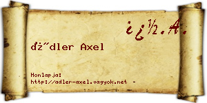 Ádler Axel névjegykártya