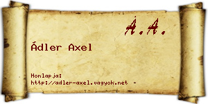 Ádler Axel névjegykártya