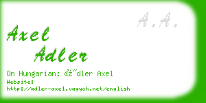 axel adler business card
